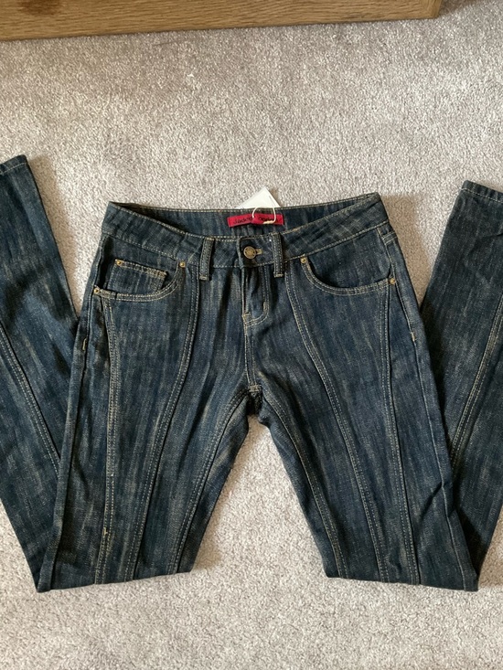 Jaded London Denim - Jaded London Dark Blue Stripe Slim Jeans